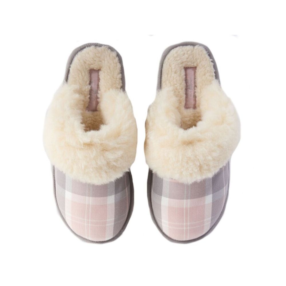 pink tartan slippers